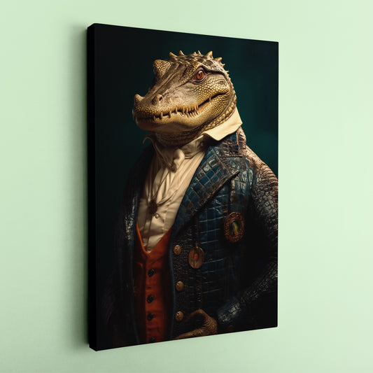 Alligator in Victorian Coat Canvas Prints Artesty