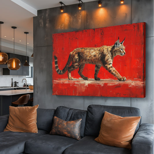 Bold Caracal, Animal Decor for Wildlife Fans Animals Canvas Print Artesty 36" x 24"