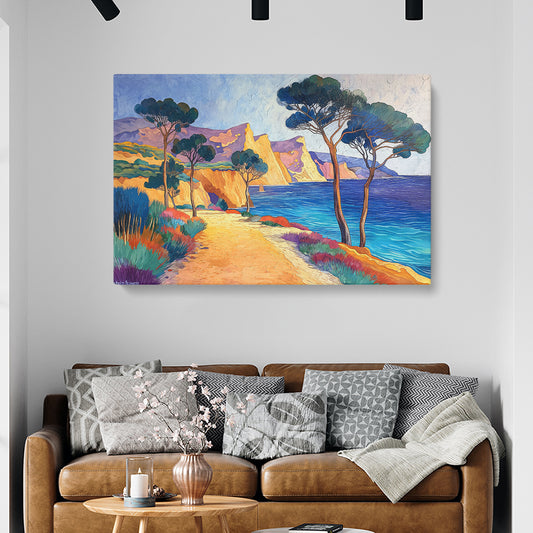 Mediterranean Coastal Path Animals Canvas Print Artesty