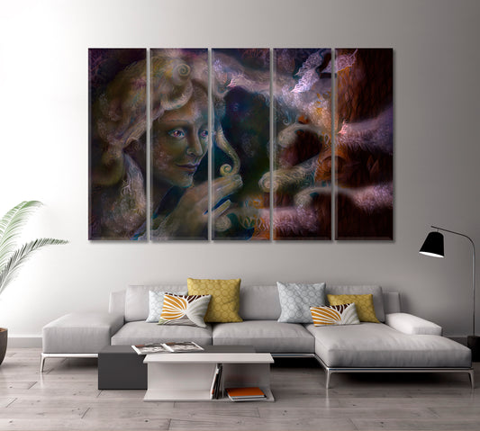 Magic Fairy Surreal Fantasy Large Art Print Décor Artesty 5 panels 36" x 24"