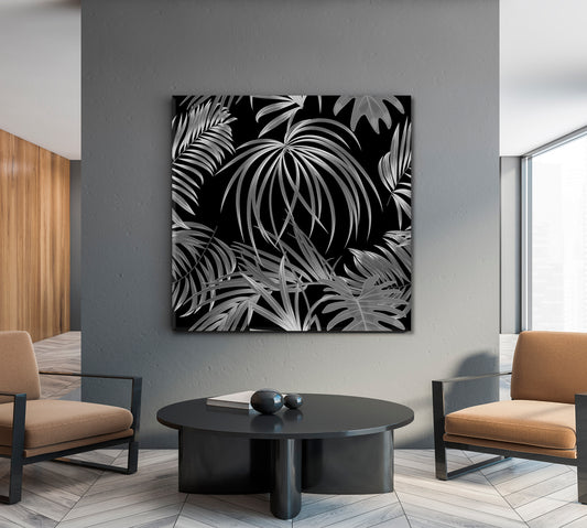 Tropical Jungle Palm Leaves Abstract Poster Tropical, Exotic Art Print Artesty