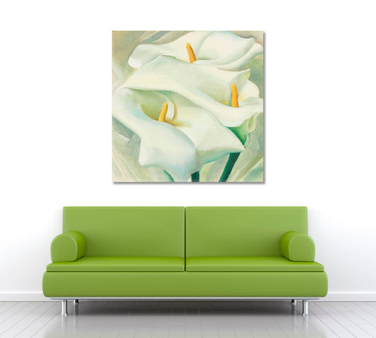 CALLA LILIES Flowers and Nature Canvas Print | Square Floral & Botanical Split Art Artesty