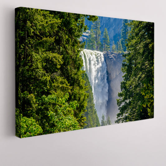 WATERFALL Vernal Falls Yosemite National Park California USA Nature Wall Canvas Print Artesty 1 panel 24" x 16"