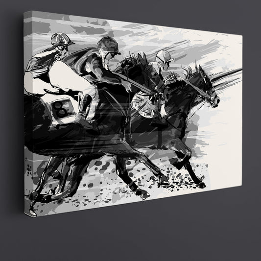 Horse Racing Poster Motivation Sport Poster Print Decor Artesty 1 panel 24" x 16"