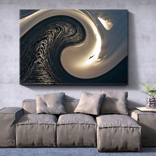 WAVE Abstract Yin Yang Symbol Abstract Art Print Artesty