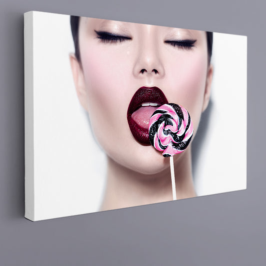 Girl And Lollipop Fine Art Artesty 1 panel 24" x 16"