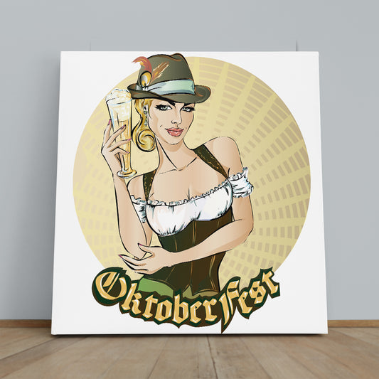 Oktoberfest Pin-up Woman Poster Religious Modern Art Artesty
