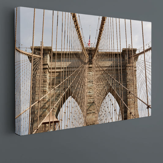 Famous Brooklyn Bridge New York Poster Famous Landmarks Artwork Print Artesty 1 panel 24" x 16"