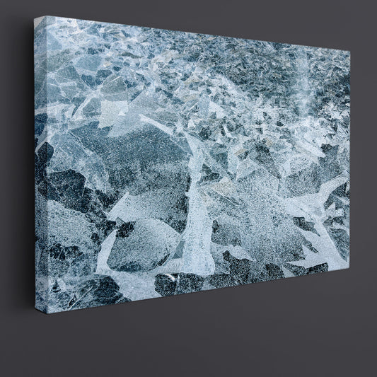 FROZEN LAKE Abstract Ice Crack Artwork Abstract Art Print Artesty 1 panel 24" x 16"