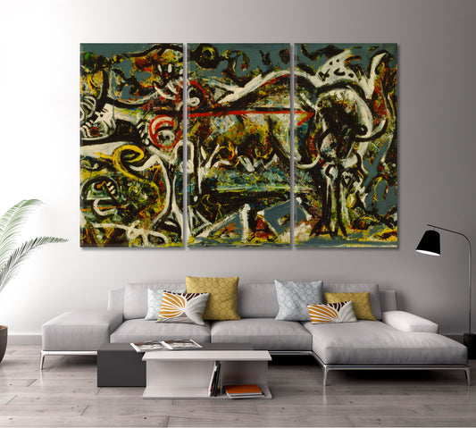 ABSTRACT WOLF Pollock Motives Fine Art Artesty