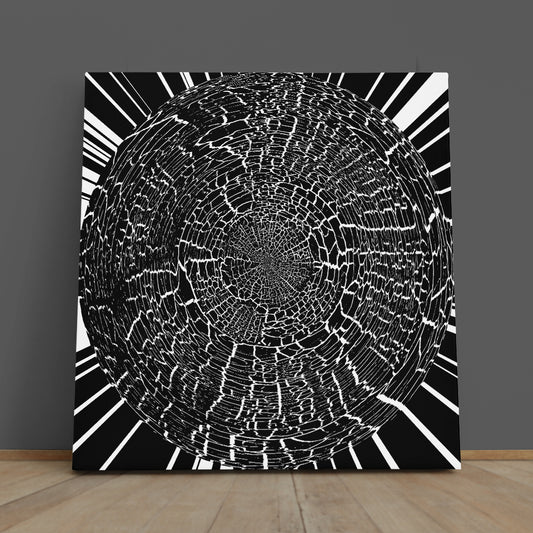 BLACK WHITE Futuristic Psychedelic Hypnotic Grunge Abstract Poster Contemporary Art Artesty