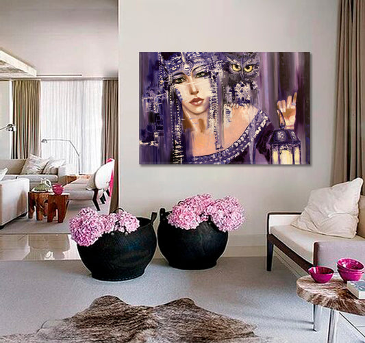 ORIENTAL TALE Oriental Magic Woman and Owl Fine Art Artesty