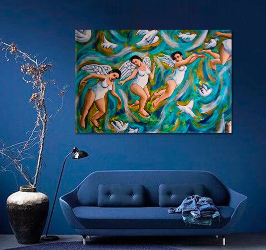 ANGELS Impressive Graffiti Oxford UK Street Public Gallery Art Street Art Canvas Print Artesty