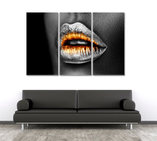 SILVER LIPS Poster Beauty Salon Artwork Prints Artesty