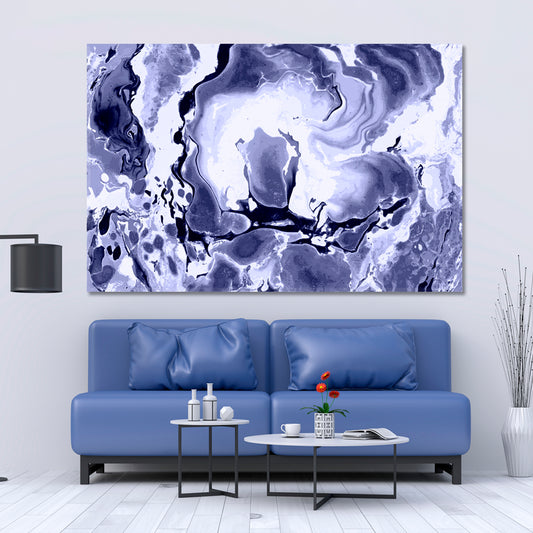 ART ON WATER Abstract Marble Liquid Paint Pattern Fluid Art, Oriental Marbling Canvas Print Artesty