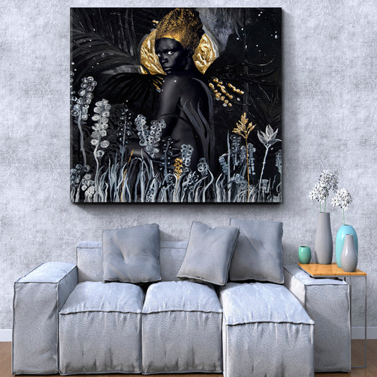 BLACK AND GOLD Amazing Abstract Contemporary Art Artesty