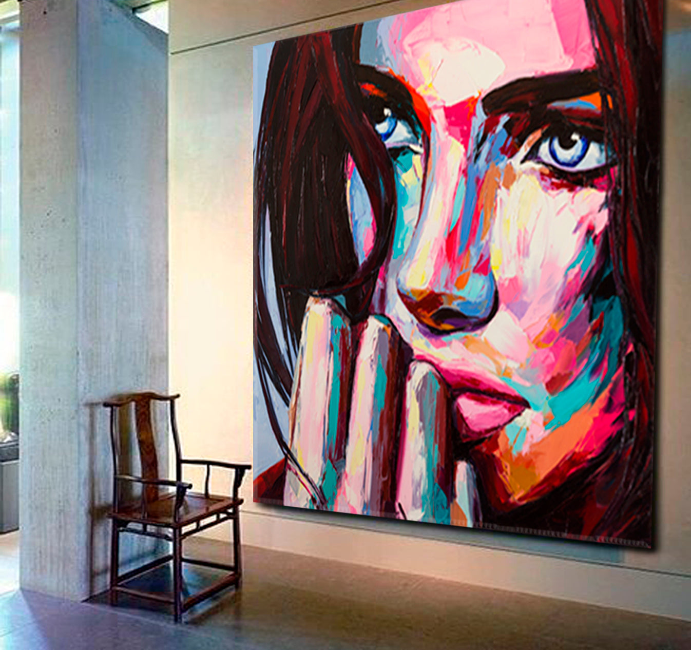 DIFFERENT VISION Beauty Woman Contemporary Art - Square Panel Fine Art Artesty