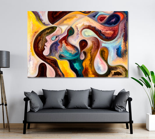 Abstract Shapes Vivid Dreams Painting Consciousness Art Artesty 1 panel 24" x 16"