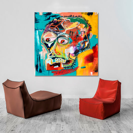 SKULL Jean Michel Basquiat Style Contemporary Art Artesty