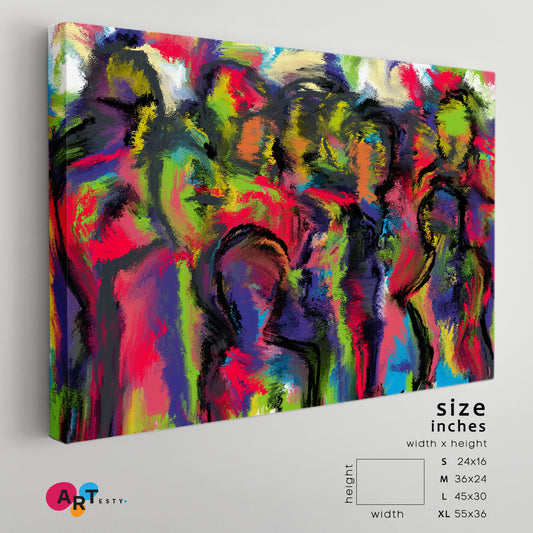 MEETING PEOPLE Modern Abstract Colorful Painting Abstract Art Print Artesty