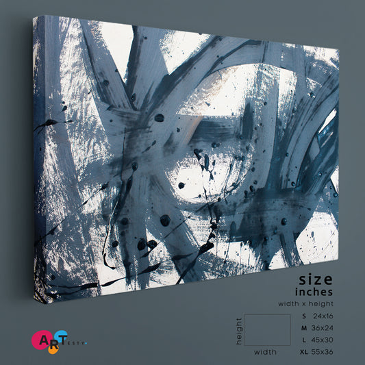 Gray On White Contemporary Abstract Artistic Brush Stroke Painting Contemporary Art Artesty