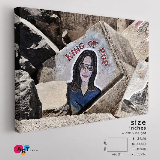 MICHAEL JACKSON Tribute to King of Pop Stone Graffiti Photo Art Artesty 1 panel 24" x 16"