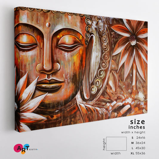 Spiritual Lord Buddha Face Religious Modern Art Artesty