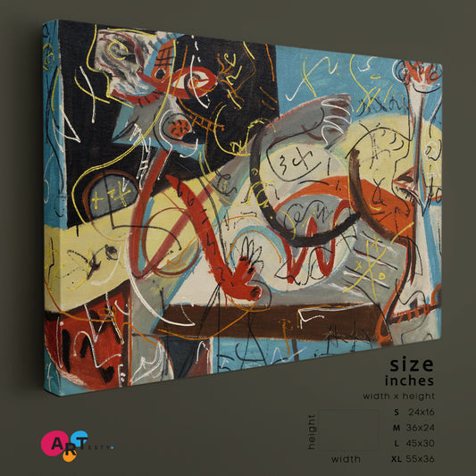 FIGURE Abstract Pollock Motives Contemporary Art Artesty