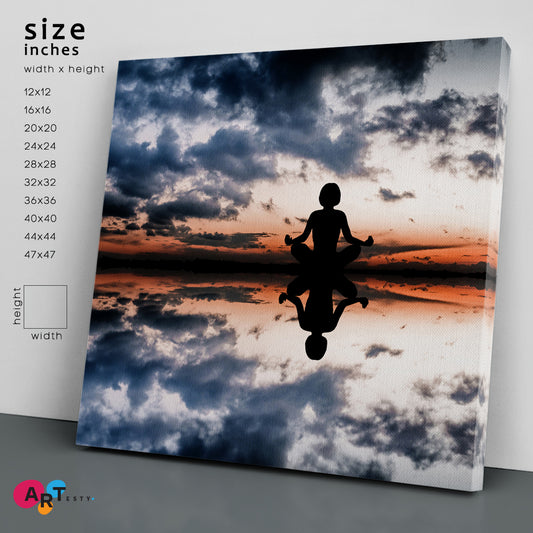 YOGA Panoramic Sunset Skyscape Canvas Artesty