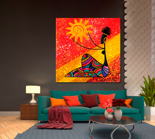 AFRICA Black Girl Artistic Modern Abstract Abstract Art Print Artesty