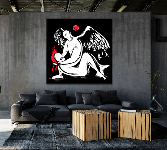 ABSTRACT CONTEMPORARY Moon And Angels Below Contemporary Art Artesty