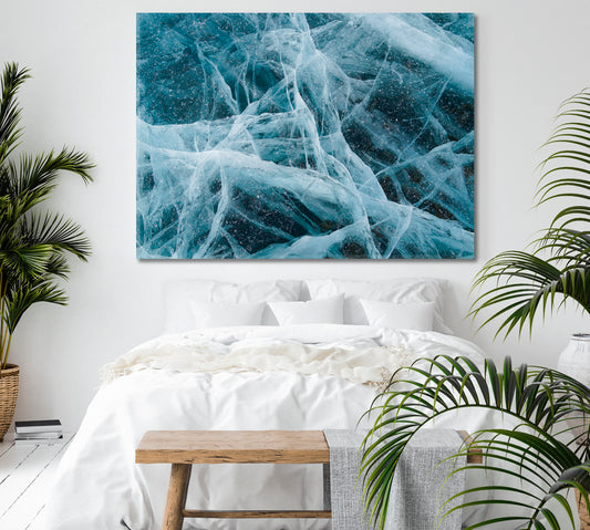 CRACKS Unique Abstract Interlacing Ice Figure Frozen Lake Baikal Abstract Art Print Artesty 1 panel 24" x 16"