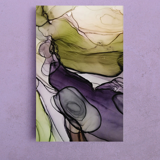 MARBLE Transparent Ink Swirl Fluid Art, Oriental Marbling Canvas Print Artesty