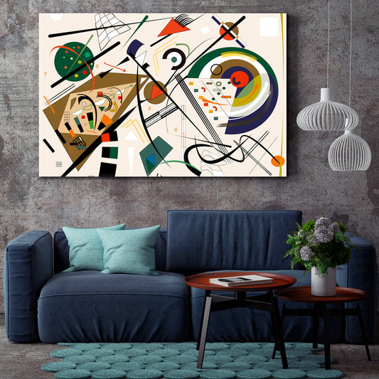 KANDINSKY STYLE Abstract Fancy Geometric Forms Curved Shapes Abstract Art Print Artesty