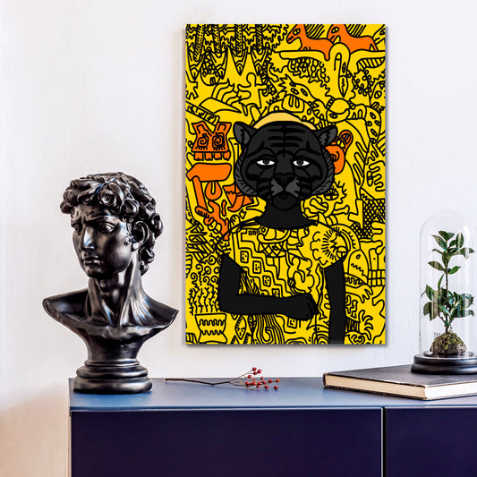 NFT Mystic Mexican Black Cat Poster Abstract Art Print Artesty