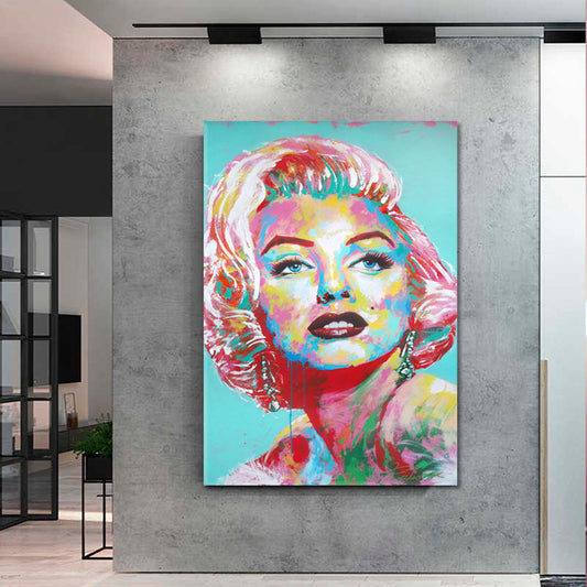 MARILYN MONROE POP Art Vivid Trendy Canvas Print - Vertical Celebs Canvas Print Artesty