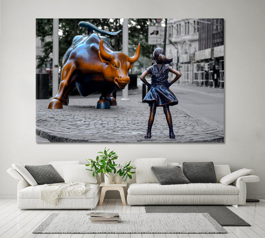 Manhattan NY USA Famous Landmarks Artwork Print Artesty 1 panel 24" x 16"