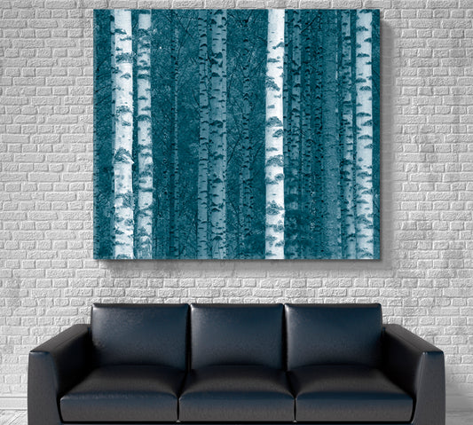 GROVE Birch Trees Forest Close-up Trunks Nature Wall Canvas Print Artesty