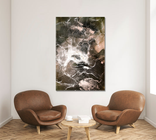 ABSTRACT MARBLE ART Ink Colors Pattern Fluid Art, Oriental Marbling Canvas Print Artesty
