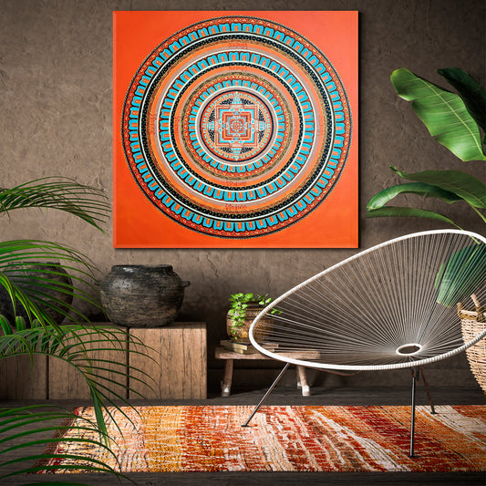 MANDALA Abstract Sacred Geometric Symbol of Universe Abstract Art Print Artesty