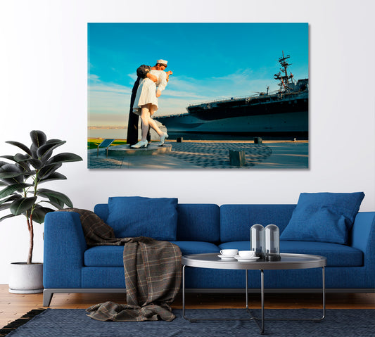 San Diego CA Sculpture Seaport USA Architecture Attractions Canvas Print Famous Landmarks Artwork Print Artesty
