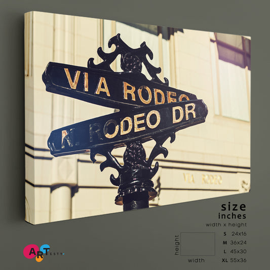 Famous Beverly Hills California United States Rodeo Drive Sign Cities Wall Art Artesty 1 panel 24" x 16"