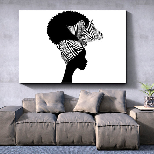Shenbolen Ankara Headwrap Women African Traditional Head Tribal African Style Canvas Print Artesty 1 panel 24" x 16"