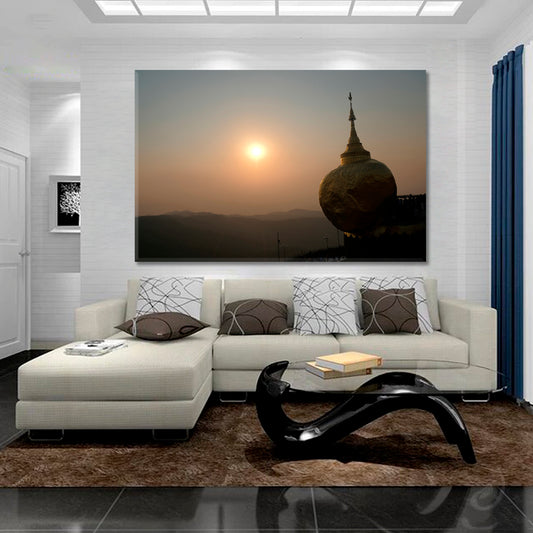 Kyaiktiyo Pagoda Golden Rock Myanmar Public Domain Asia Buddhism Treasure Scenery Landscape Fine Art Print Artesty 1 panel 24" x 16"