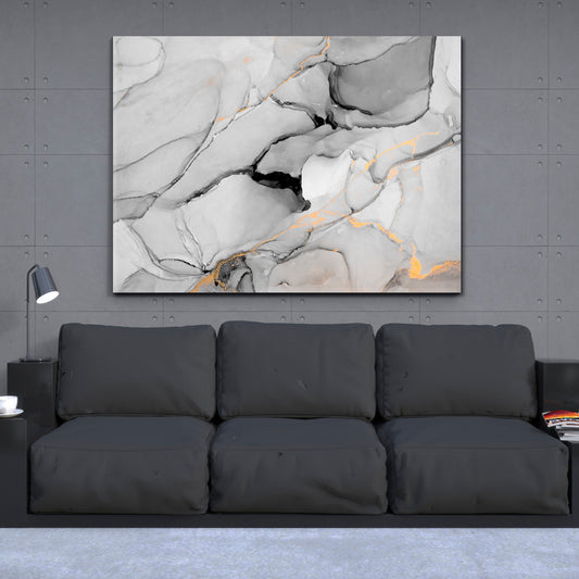 Ink Paint Fluid Design Abstract Colorful Modern Contemporary Fluid Art, Oriental Marbling Canvas Print Artesty 1 panel 24" x 16"