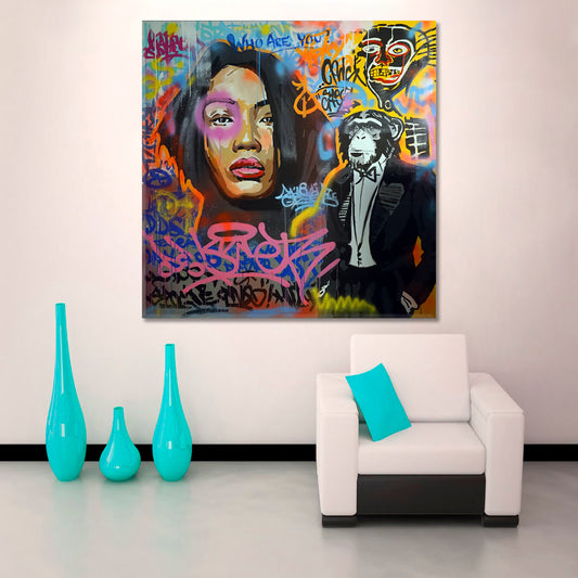 Who we are | Contemporary Fine Art Modern Art Trendy Canvas Print Wall Art Decor - Square Contemporary Art Artesty