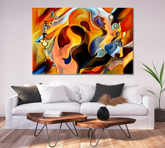 SACRED SYMBOLS Human and Magical Abstract Shapes Abstract Art Print Artesty 1 panel 24" x 16"
