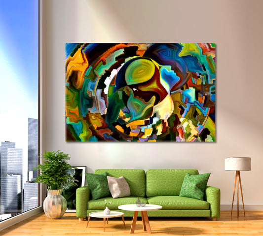 People And Shapes Colorful Abstraction Abstract Art Print Artesty 1 panel 24" x 16"