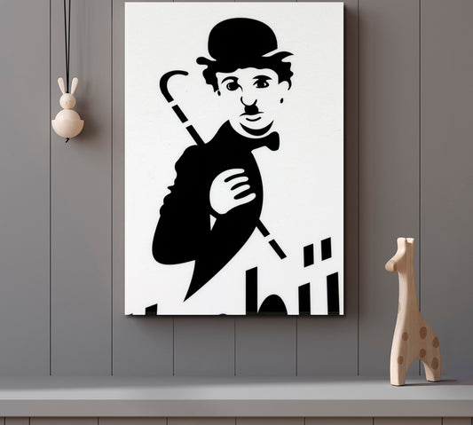Charlie Chaplin Black And White Poster Celebs Canvas Print Artesty