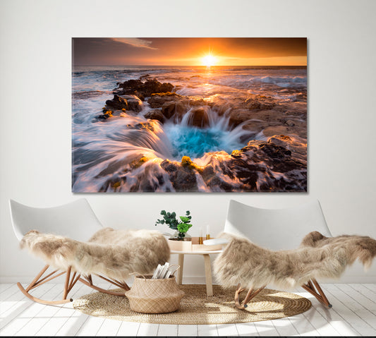 Pools of Paradise Sunset Hawaii Big Island Scenery Landscape Fine Art Print Artesty 1 panel 24" x 16"